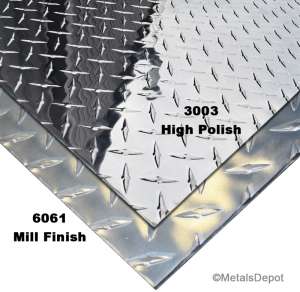 Brite Finish.125 x 48 x 96-2 PCS 1/8 3003 Aluminum Diamond Plate 