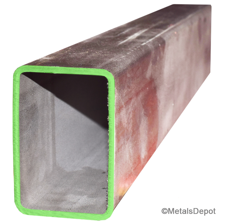 11 Ga Wall 24 Inch Length RMP Hot Rolled Carbon Steel Rectangular Tubing 3 Inch x 2 Inch Sides
