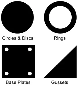 Circles and Discs, Rings, Base Plates and Gussets